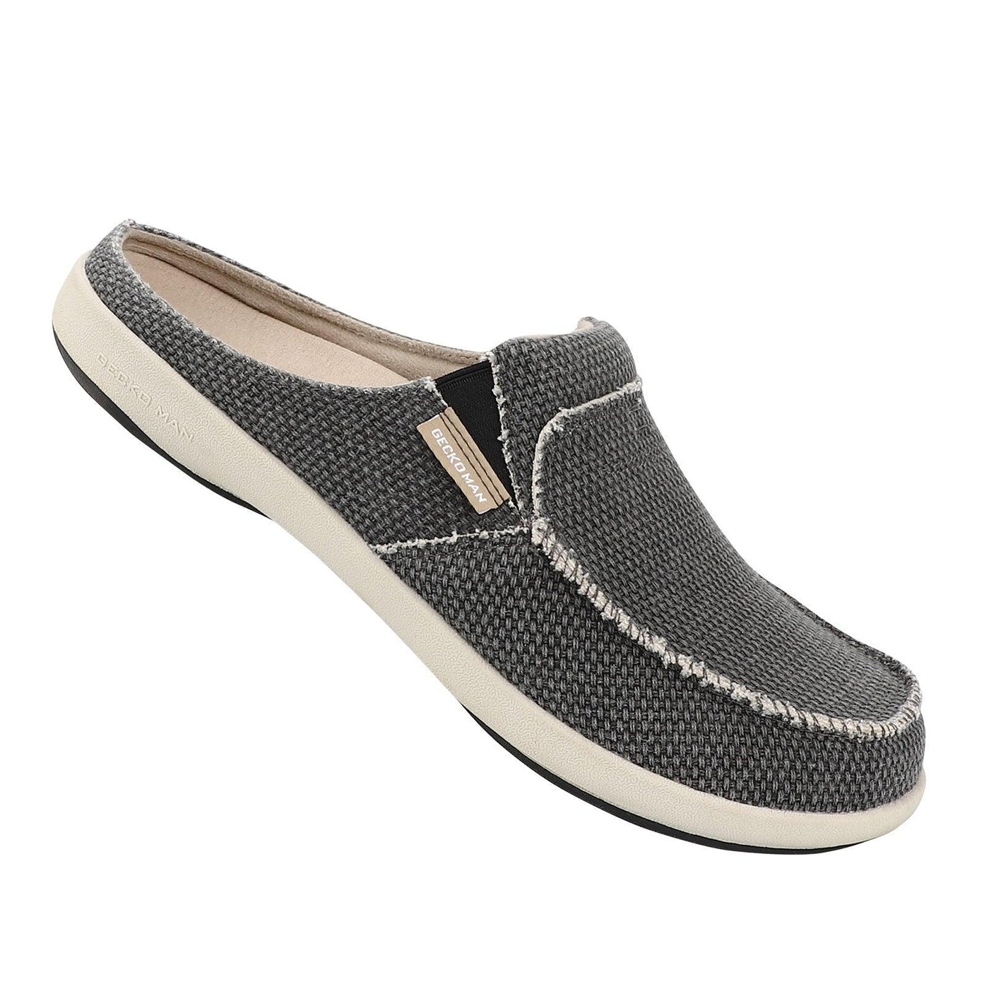 Men's Canvas Slippers Black & Grey (2 Pairs) - GECKOMAN