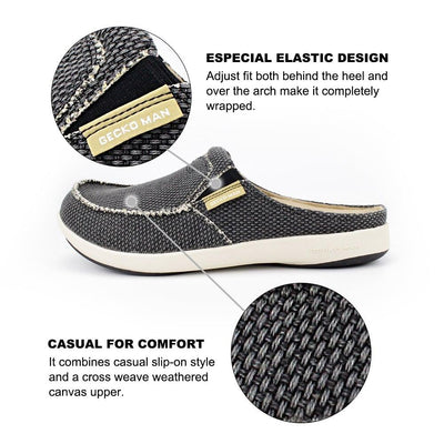 Men's Canvas Slippers Black & Green (2 Pairs) - GECKOMAN