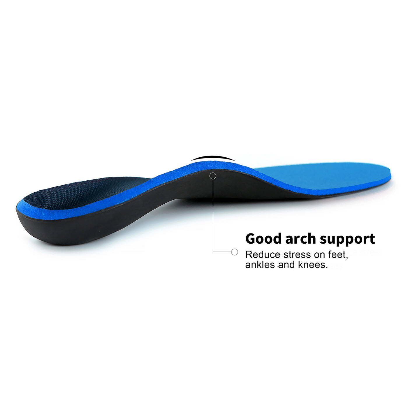 WALKHERO Men's Arch Support Orthotic Insoles Gray & Blue 2-Pairs