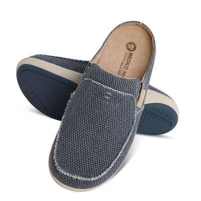 Men's Canvas Slippers with Arch Support Orthotics for Plantar Fasciitis ...